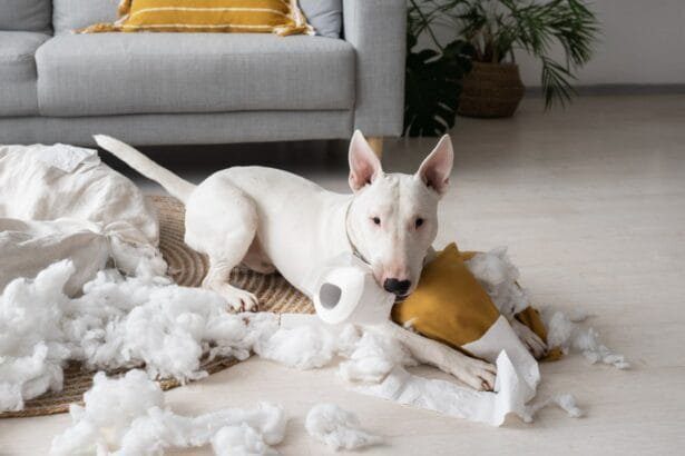 seperation anxiety in dogs - destroying living room | Tailwaggors