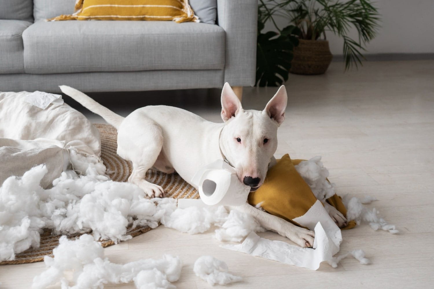 seperation anxiety in dogs - destroying living room | Tailwaggors